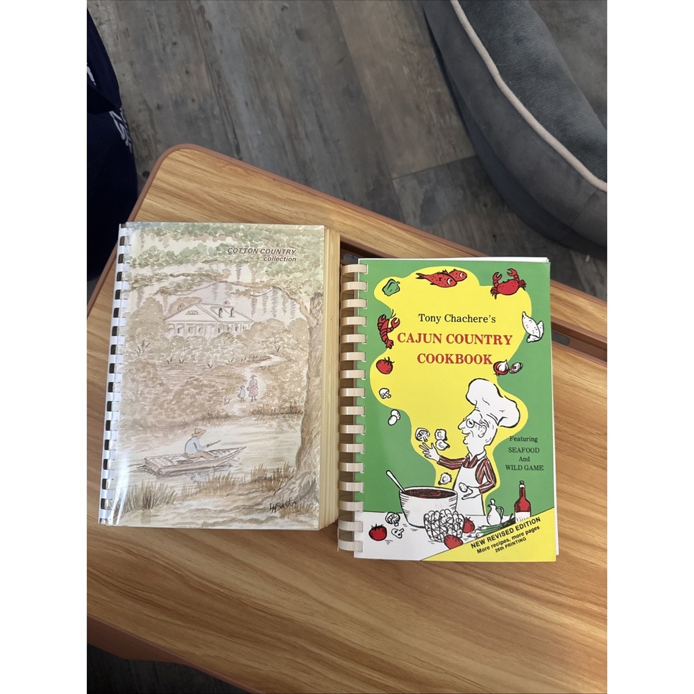 Vtg Set Of 2 Louisiana Cookbooks Cotton Country & Cajun Country Seafood